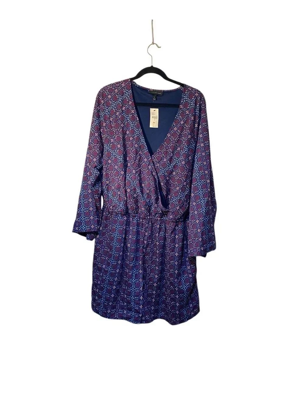 NWT, Lane Bryant purple, longsleeve, romper, navy and pink 20